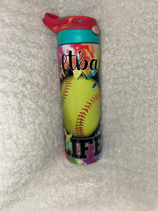 Kids 20 oz Tumbler Softball Life