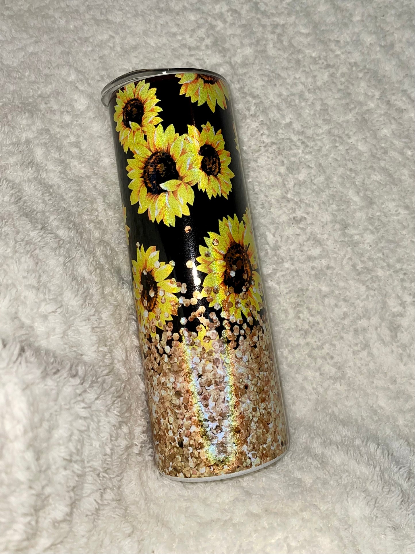 Sunflowers and Glitter Tumbler
